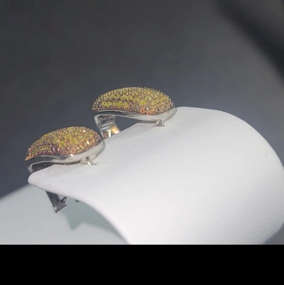 E38 Yellow Diamond J-Hoop Earrings - Picture 7 of 7